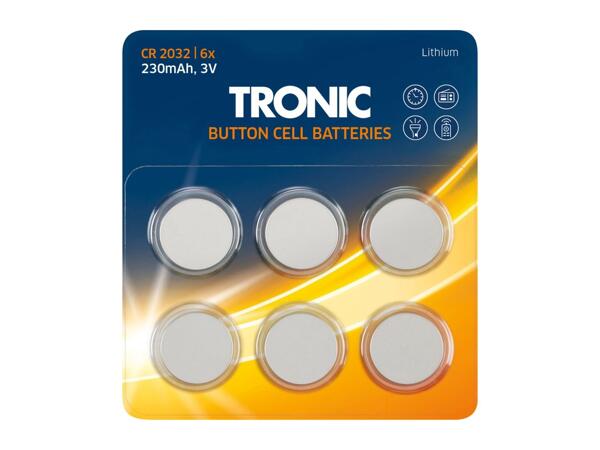 Tronic CR2032 Button Cell Batteries - 6 Pack