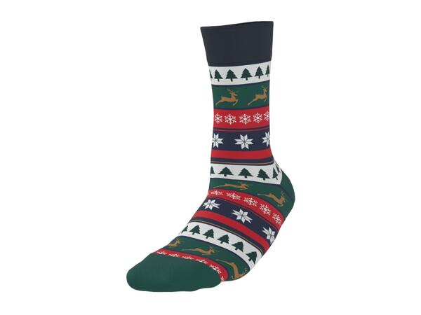Esmara Men's Green & Navy Christmas Socks - 3 Pairs
