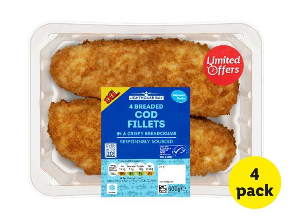 Lighthouse Bay 4 Breaded Cod Fillets
