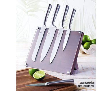 Walnut Magnetic Knife Block 6pc Set