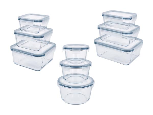 Set de boîtes de conservation premium en verre, 3 pièces