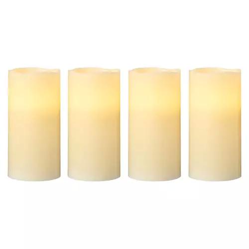 Flameless LED Candle Set Ivory with Vanilla Scent 4 count