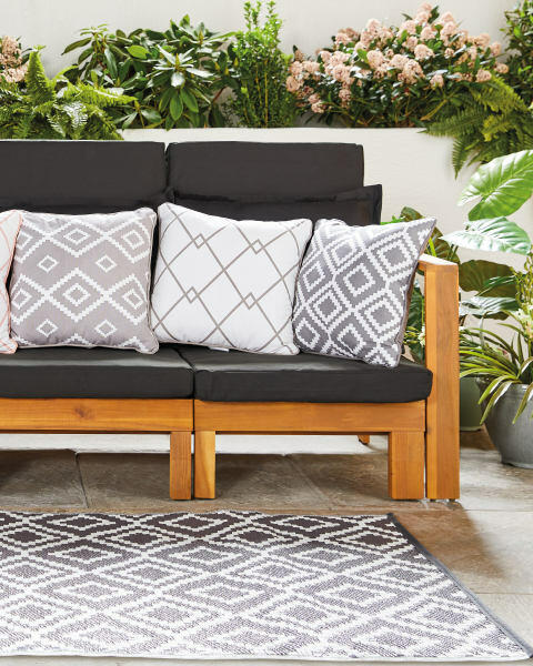 Charcoal Diamond Square Cushion