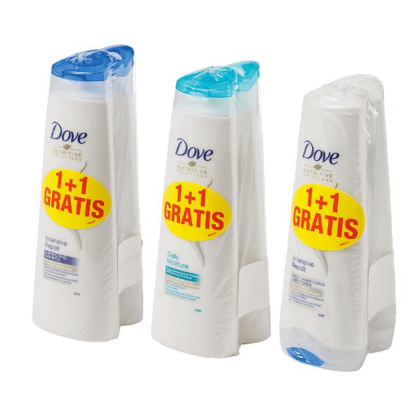 Shampoing ou après-shampoing Dove, 2 pcs