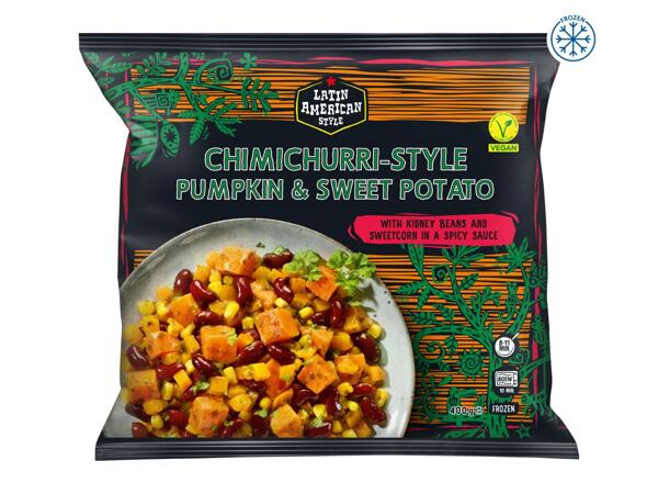 Latin American Style Chimichurri Style Pumpkin and Sweet Potato