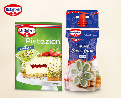 DR. OETKER Pistazienkerne gehackt/Zucker-Spritzglasur