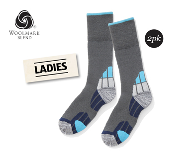 ADULTS WOOL BLEND HIKING SOCKS 2PK