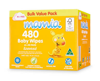 Baby Wipes Scented 480pk