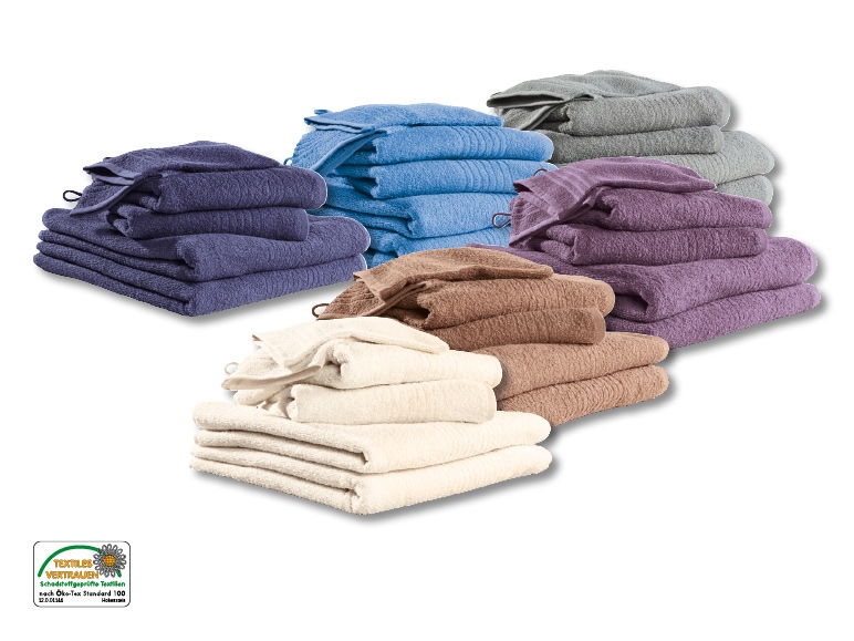 Set de serviettes éponge, lot de 6