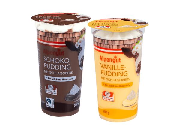 Pudding mit Schlagobers
