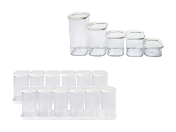 Boîtes à provisions, 5 pièces/​boîtes à épices, 12 pièces