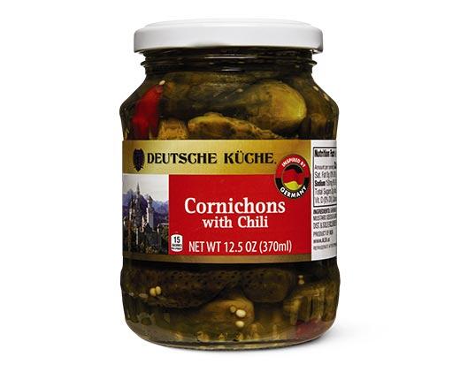 Deutsche Küche Garlic or Chili Cornichons
