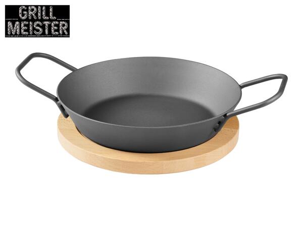 Grillmeister Iron Grill Pan With Wooden Serving Board