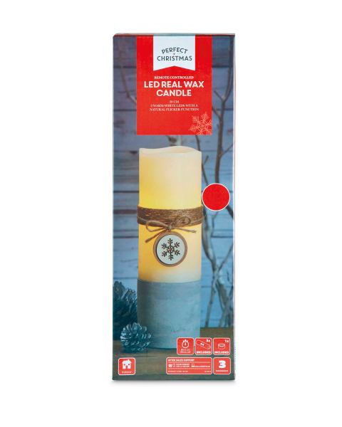 20cm LED Real Wax Snow Flake Candle