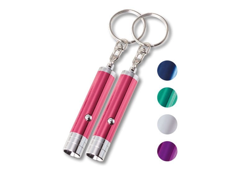 Porte-clés avec lampe LED, lot de 2