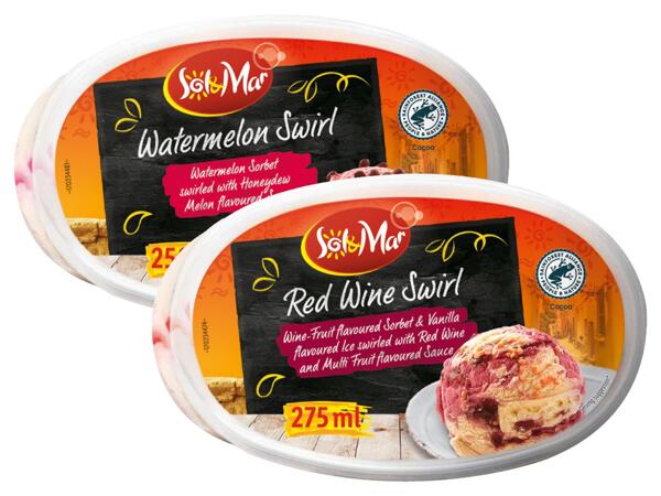 Mini gestrudeltes Eissorbet