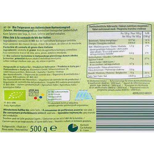 BIO NATURA BIO-Pastaspezialitäten, Fettuccine