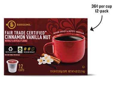 Barissimo Caramel Macchiato or Cinnamon Vanilla Nut Coffee Cups