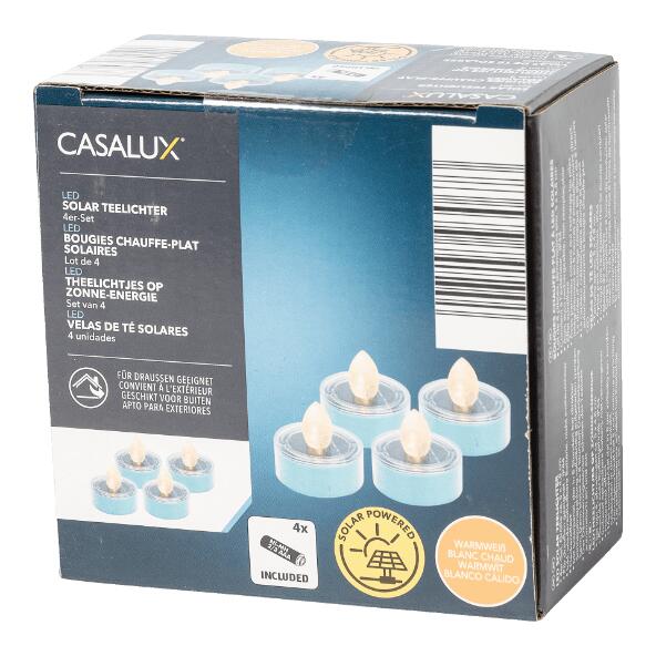 CASALUX(R) 				Theelichtjes op zonne-energie, 4 st.