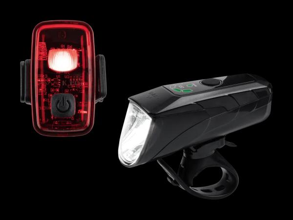 Akku-LED-Fahrradleuchten-Set, 2-teilig