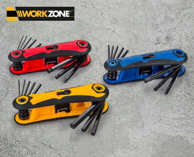 WORKZONE Faltbarer Inbusschlüsselsatz, 3-teilig