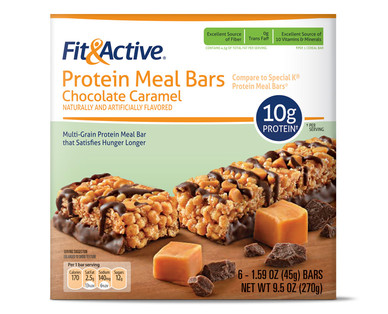 Fit & Active Chocolate Caramel or Cranberry Walnut Protein Meal Bars