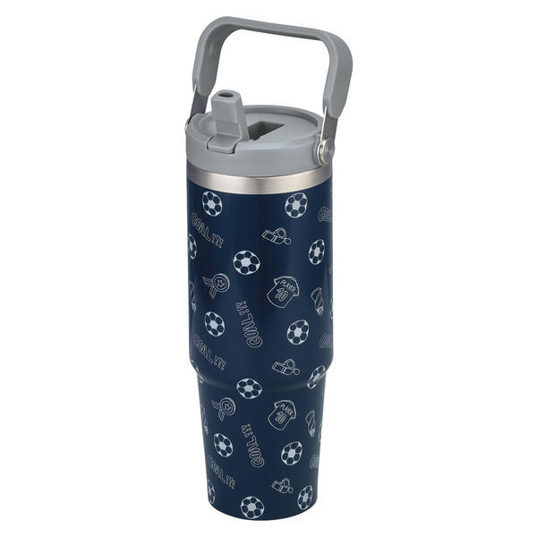 Adventuridge Navy & Gray Print Carry Handle Stainless Steel Bottle - 30oz