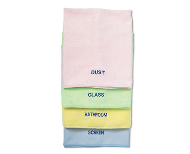 Huntington Home 4-Piece Microfiber Cleaning Cloth Set