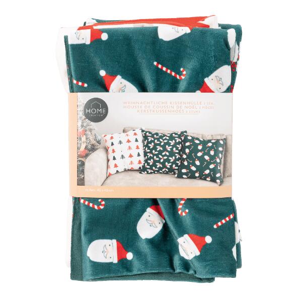 HOME CREATION(R) 				Housse de coussin de Noël, 3 pcs