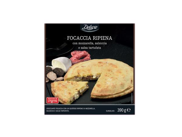 Focaccia filled with Mozzarella, Sausage and Truffle Sauce