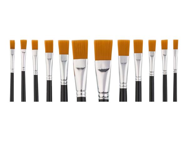Crelando Flat Paint Brush Set -12 Piece Set