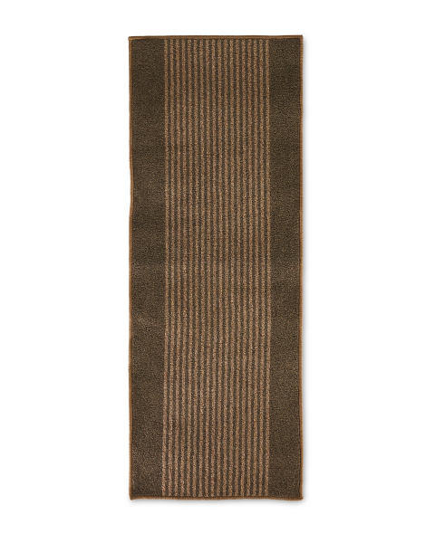 Beige/Brown Stripes Washable Runner