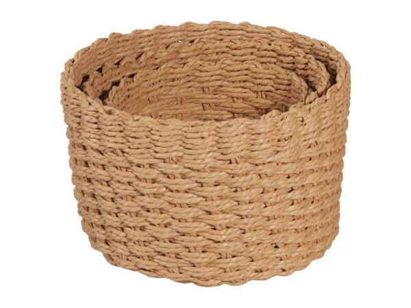 Livarno Home Storage Baskets - Set of 3 - Round