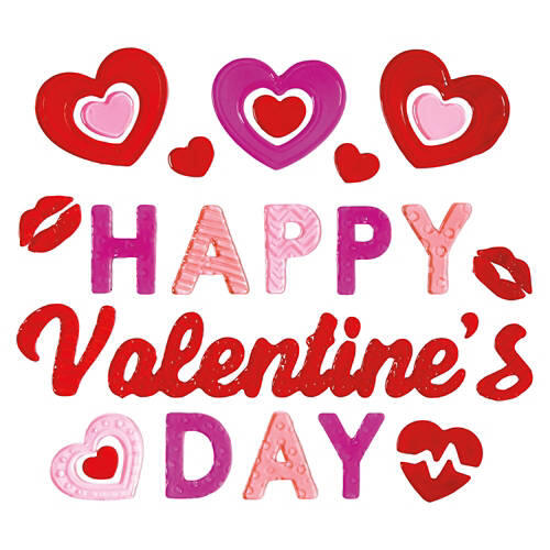 Valentine Gel Clings - Happy Valentine's Day