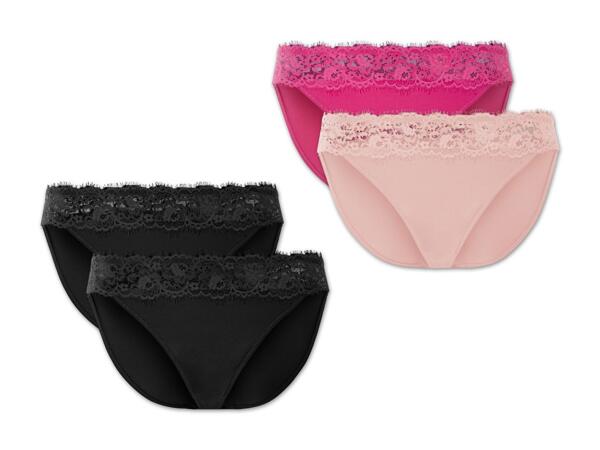 Damen Mini-Slips mit Spitze, 2 Stück