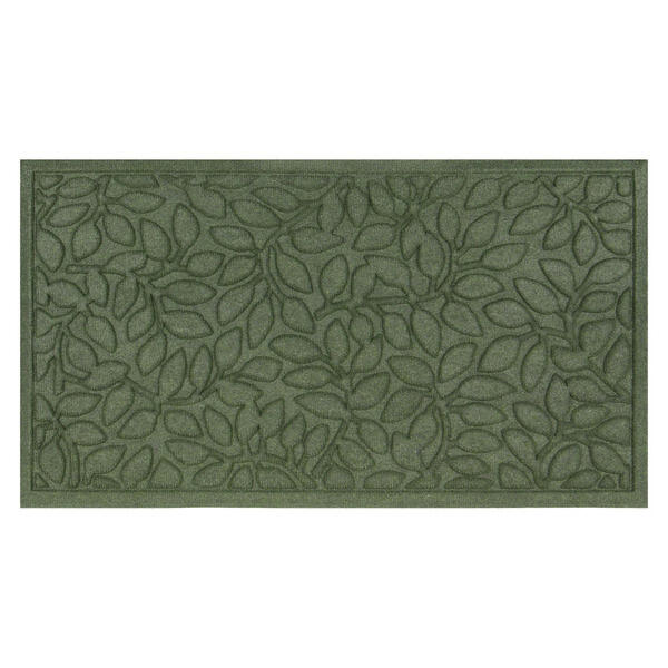 KIRKTON HOUSE Green Leaves Structured Doormat - 20" X 36"
