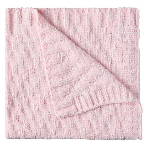 30" X 40" Warm & Cozy Baby Blanket, Pink Basketweave