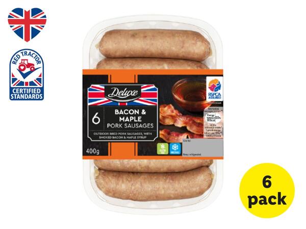 Deluxe 6 British Bacon & Maple Pork Sausages