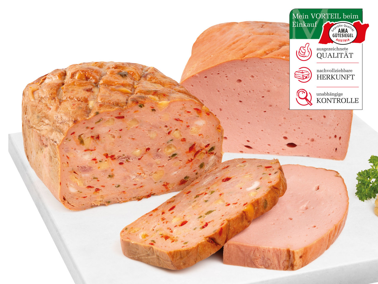 ECHT HERZHAFT Pizza-Leberkäse oder Leberkäse mit Backkruste