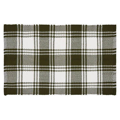24" x 36" Handwoven Layering Rug - Buffalo Check Olive