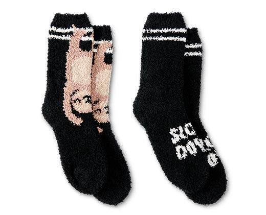 Serra 
 Ladies' 2-Pack Fuzzy Slipper Socks