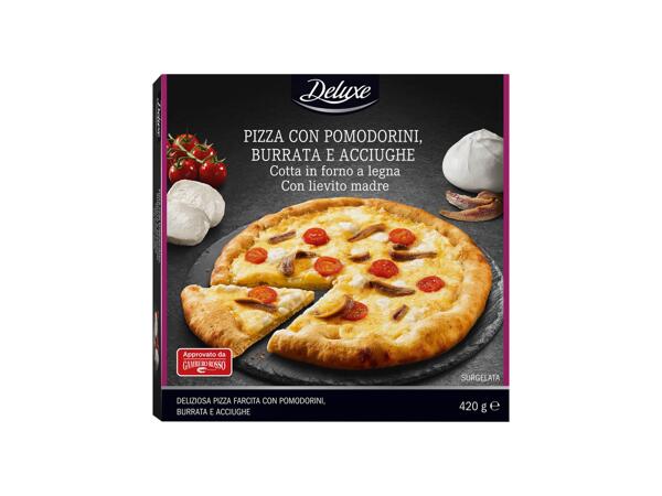 Pizza with Burrata, Tomatoes and Anchovies