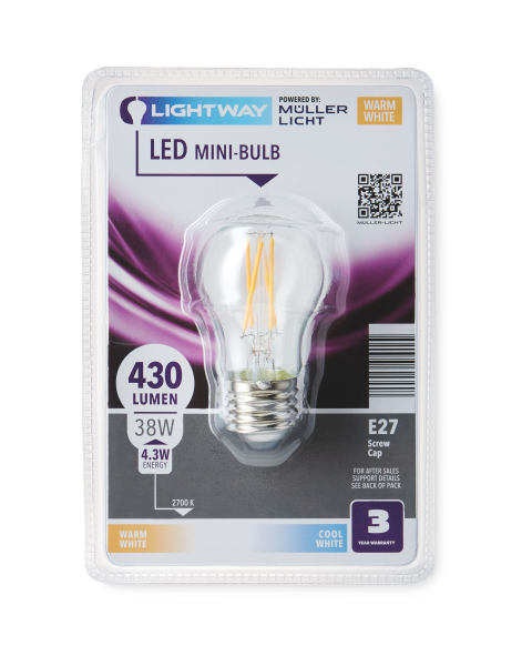 3W E27 Clear Mini-Globe LED Bulb