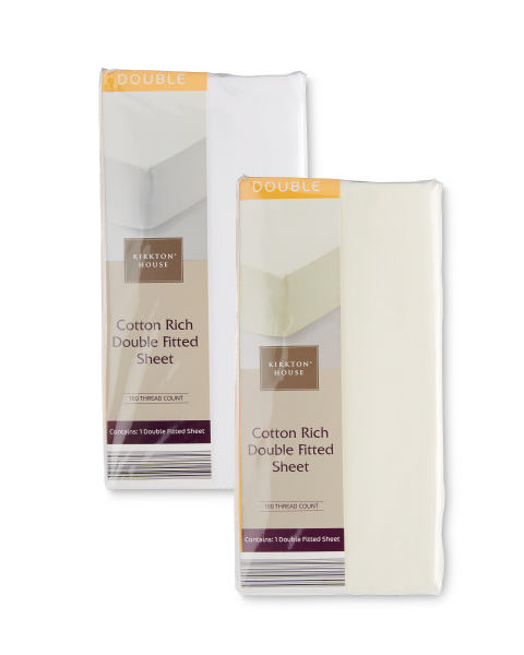 Double Cotton-Rich Fitted Sheet