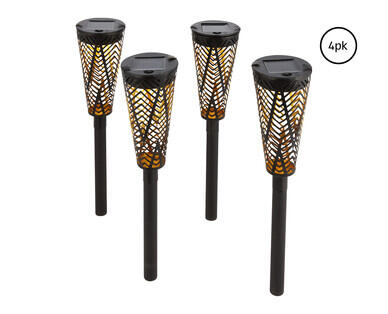 Solar Metal Path Lights 4pk
