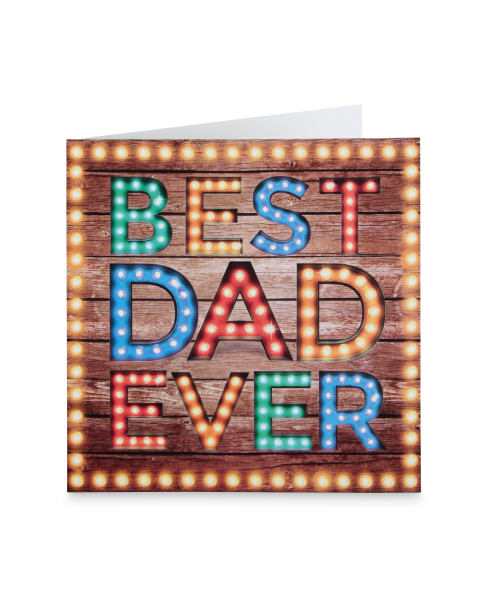 Best Dad Ever Lights Card