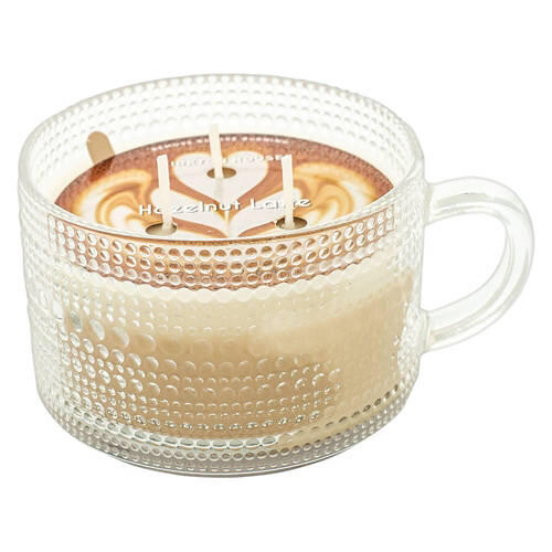 Glass Coffee Cup Shape Candle - Hazelnut Latte