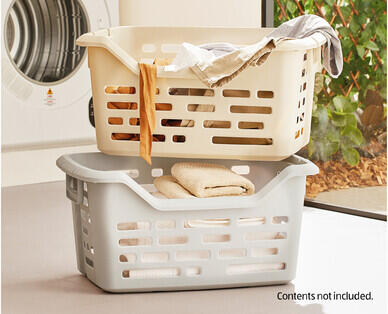 48L Stackable Laundry Basket with Folding Handles 
