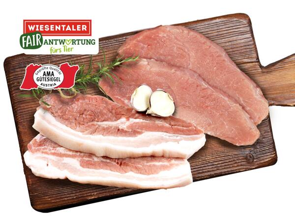 Frische Tierwohl Schnitzel oder Bauchstreifen