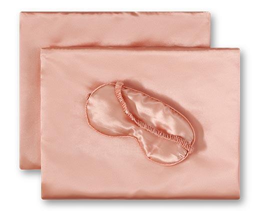 Huntington Home 2pk Satin Pillowcase and Eye Mask Set